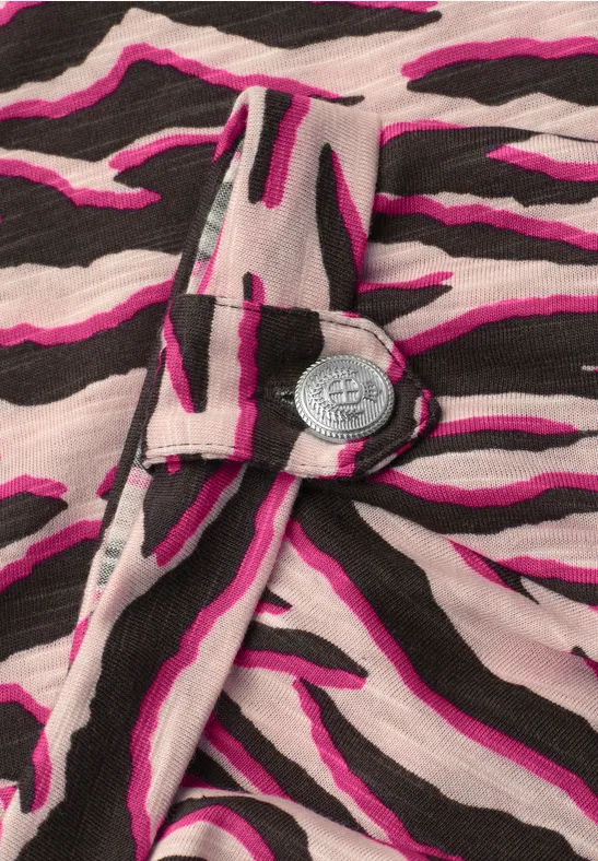 Shirt met ronde hals en knoopdetails minimal rose