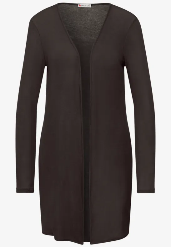 Jas met lange mouwen en een open pasvorm espresso brown