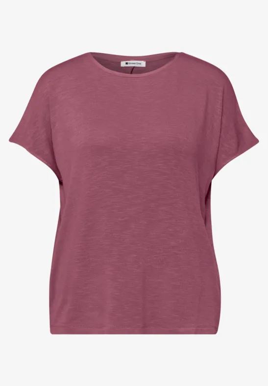 Shirt met korte mouwen en boothals dark clouded blush