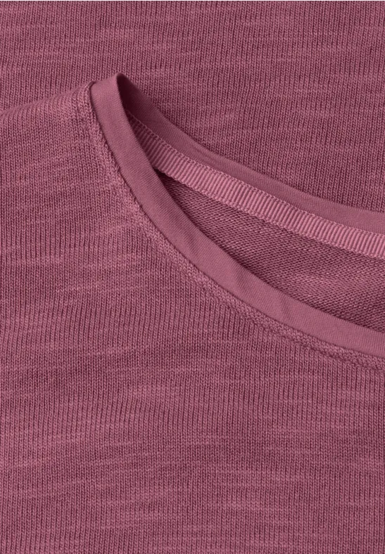 Shirt met korte mouwen en boothals dark clouded blush