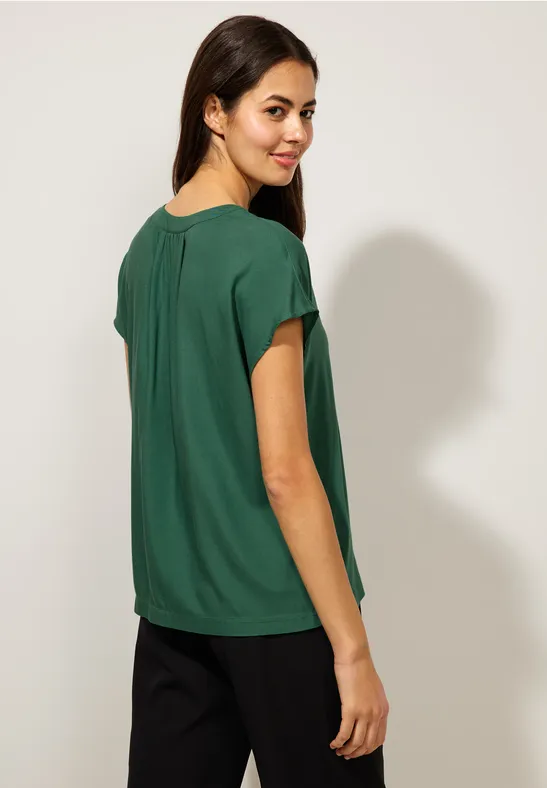 Blusenshirt in Unifarbe meadow green