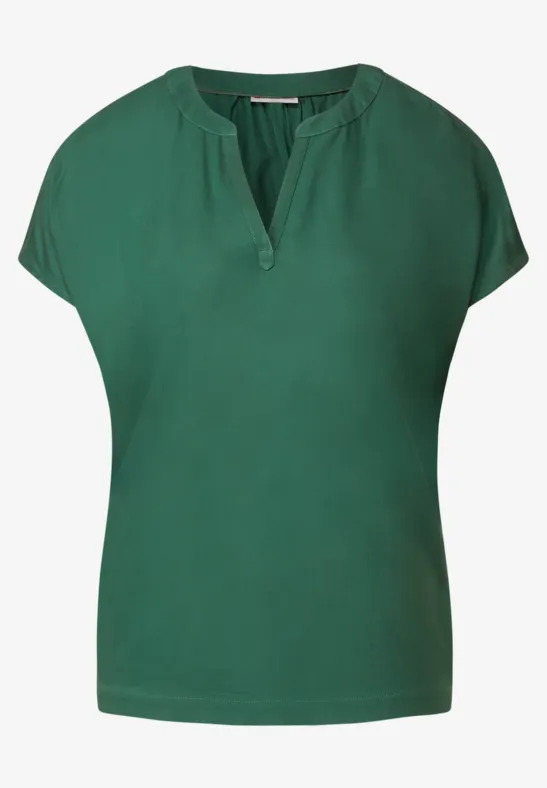 Blusenshirt in Unifarbe meadow green