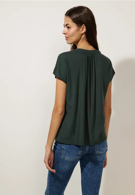 Blusenshirt in Unifarbe hillside green