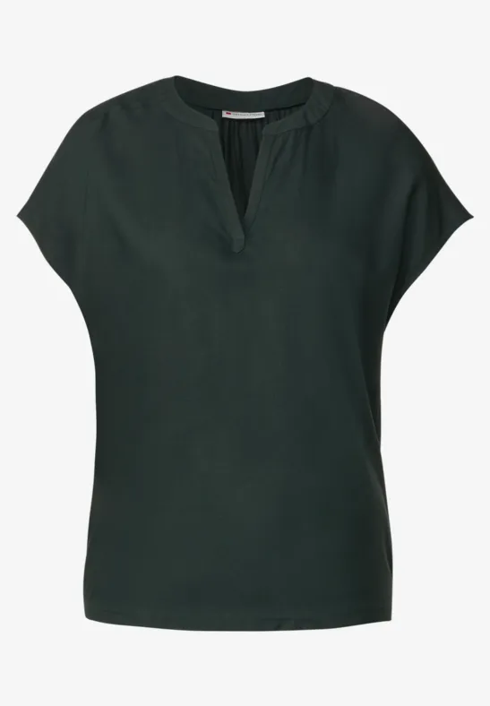 Blusenshirt in Unifarbe hillside green