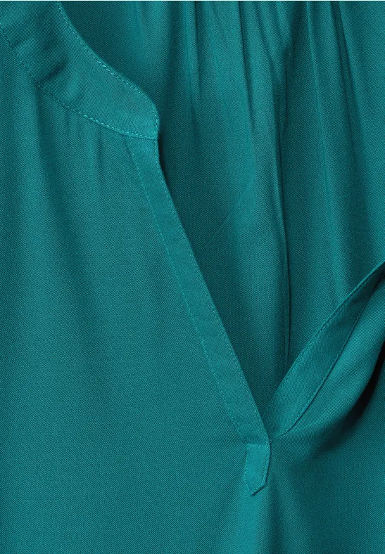 Blusenshirt in Unifarbe peacock green