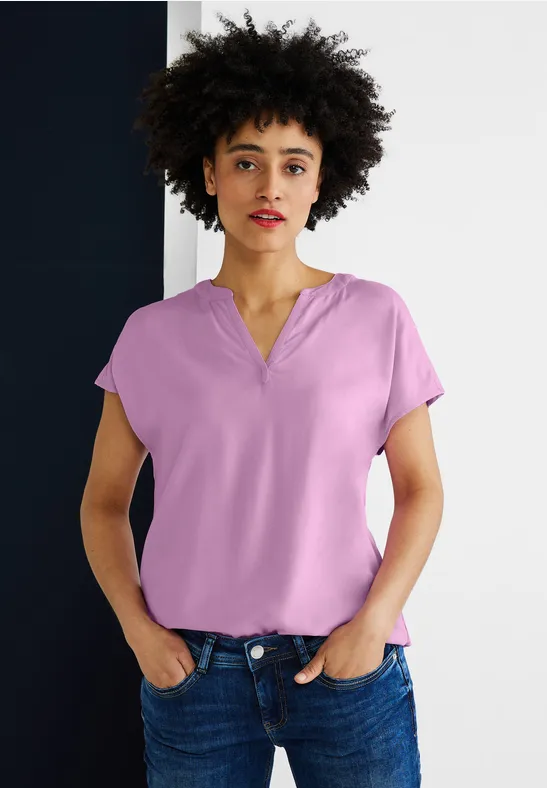 Blusenshirt in Unifarbe love rose