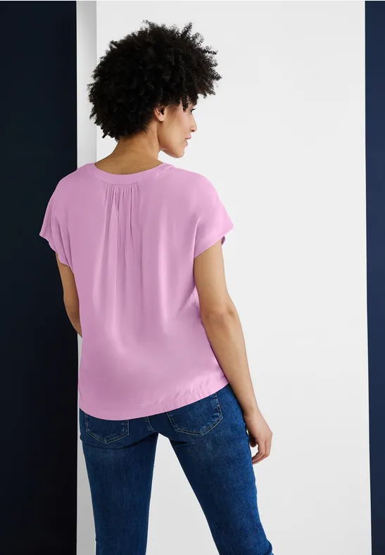 Blusenshirt in Unifarbe love rose