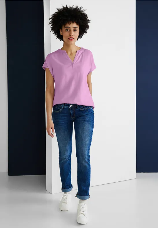 Blusenshirt in Unifarbe love rose