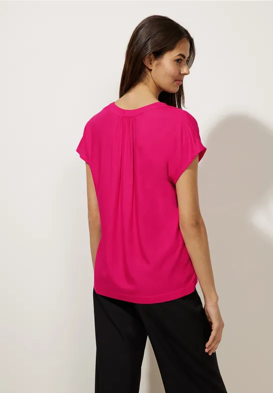 Blusenshirt in Unifarbe fiesta pink