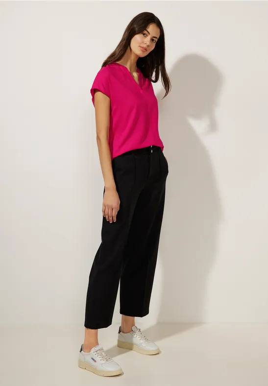 Blusenshirt in Unifarbe fiesta pink