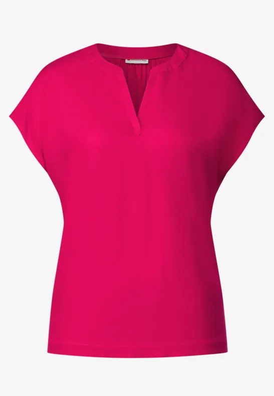 Blusenshirt in Unifarbe fiesta pink