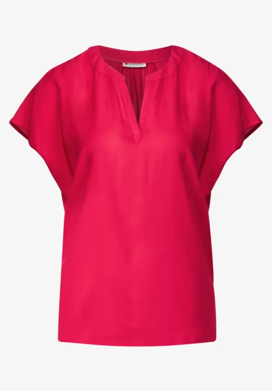 Blusenshirt in Unifarbe fiesta red