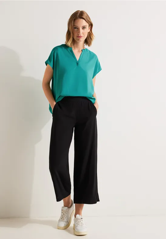 Blusenshirt in Unifarbe iced green