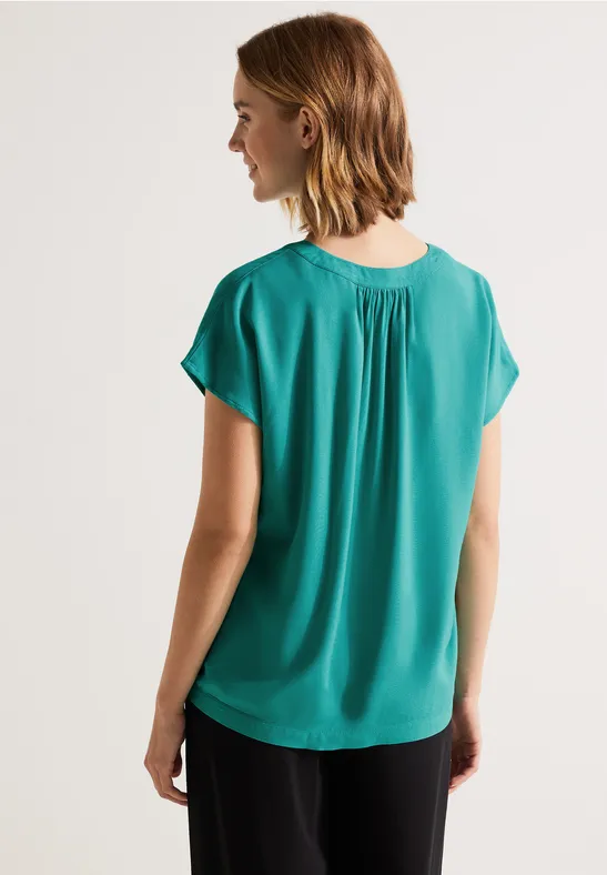 Blusenshirt in Unifarbe iced green