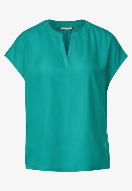 Blusenshirt in Unifarbe iced green
