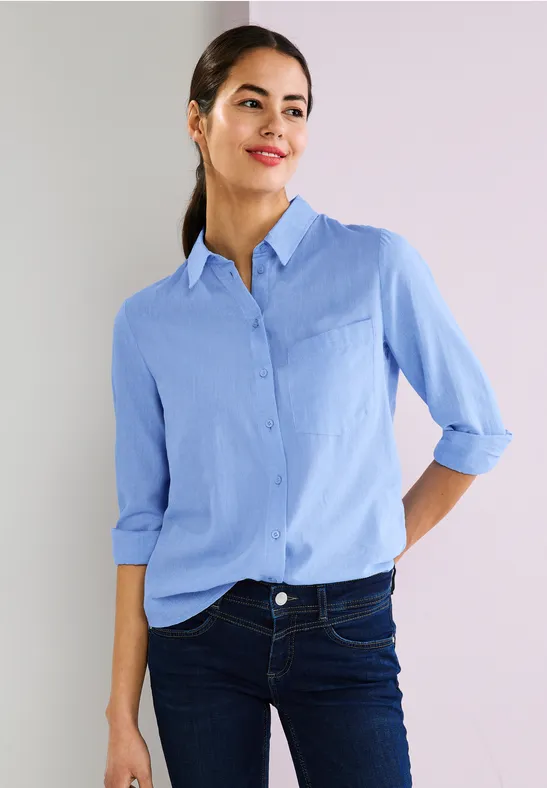 Strukturierte Officebluse original blue
