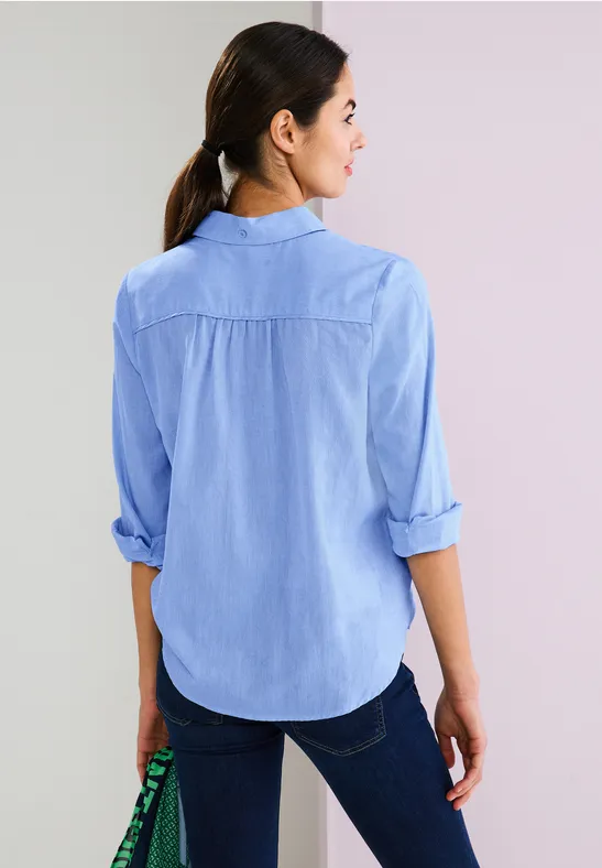 Strukturierte Officebluse original blue