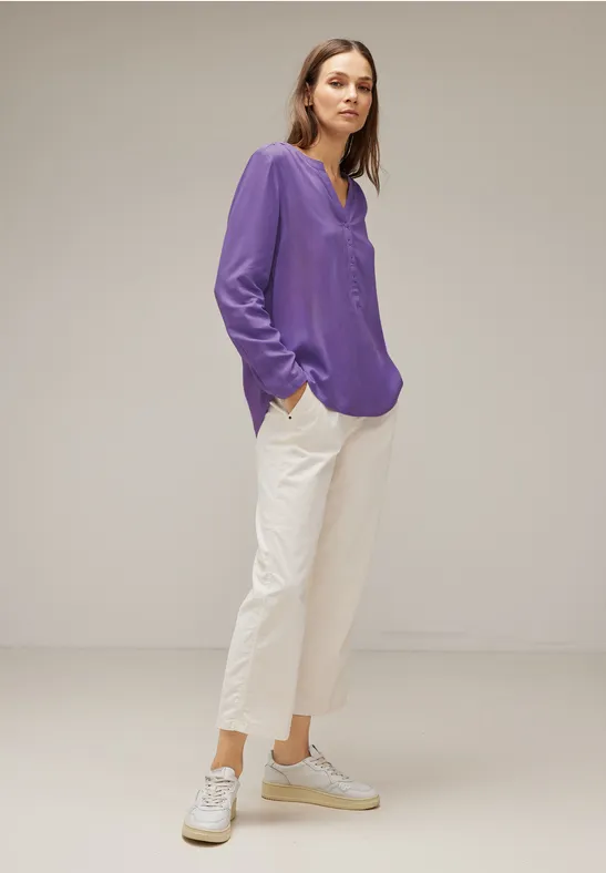 Basic Bluse in Unifarbe lupine lilac