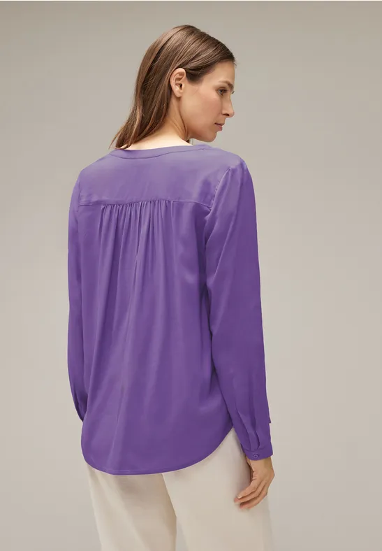 Basic Bluse in Unifarbe lupine lilac