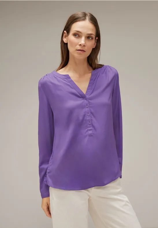 Basic Bluse in Unifarbe lupine lilac