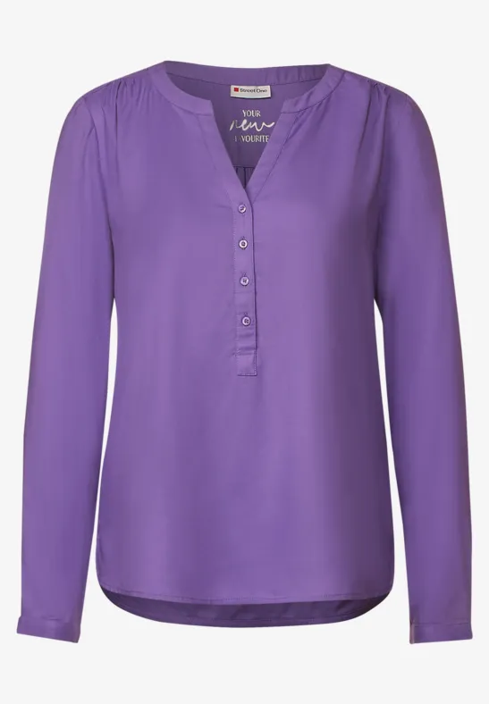 Basic Bluse in Unifarbe lupine lilac