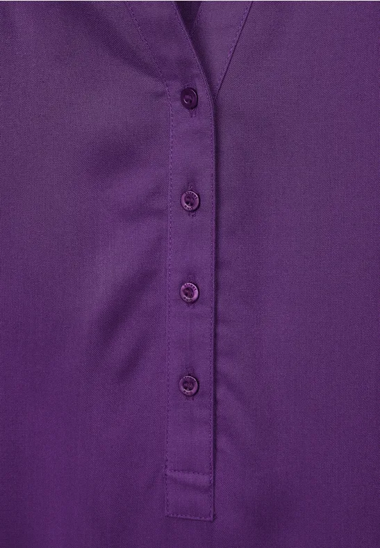 Basic Bluse in Unifarbe deep pure lilac