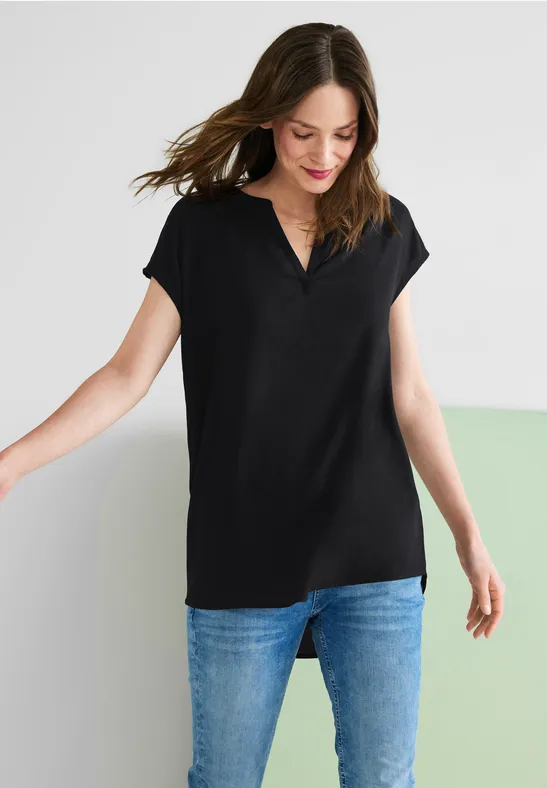 Viskose Long Blusenshirt Black