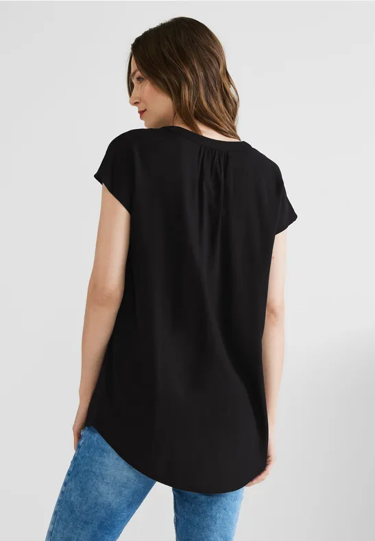 Viskose Long Blusenshirt Black