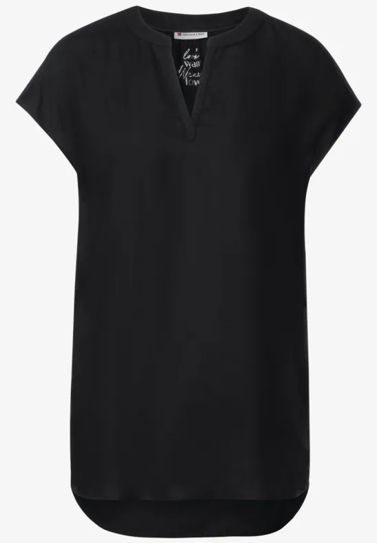 Viskose Long Blusenshirt Black