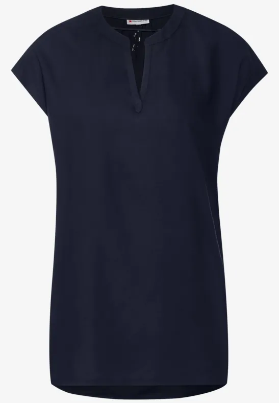 Viskose Long Blusenshirt deep blue