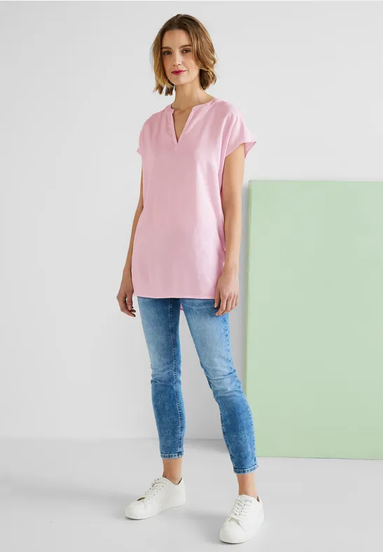 Viskose Long Blusenshirt fresh rose