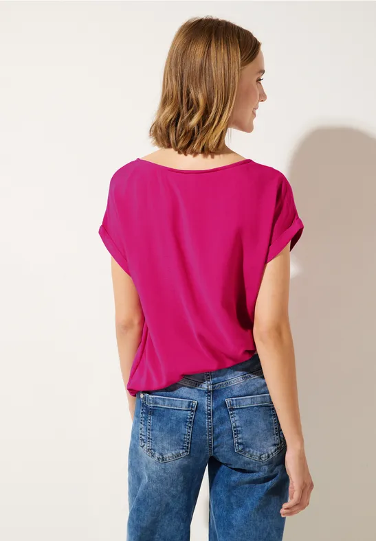 Bluse mit Elastiksaum oasis pink