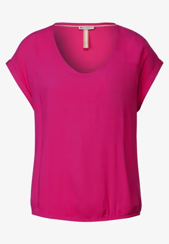 Bluse mit Elastiksaum oasis pink