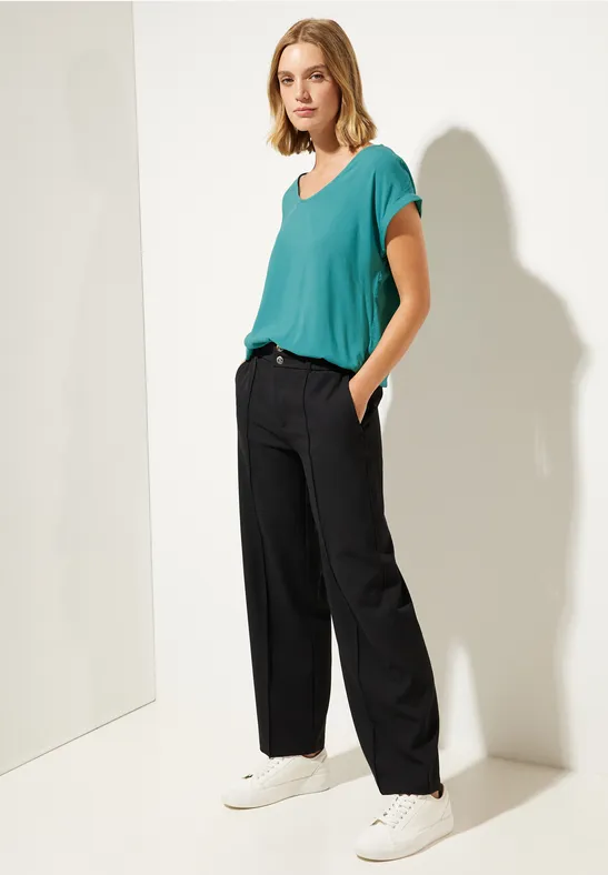 Bluse mit Elastiksaum lagoon green