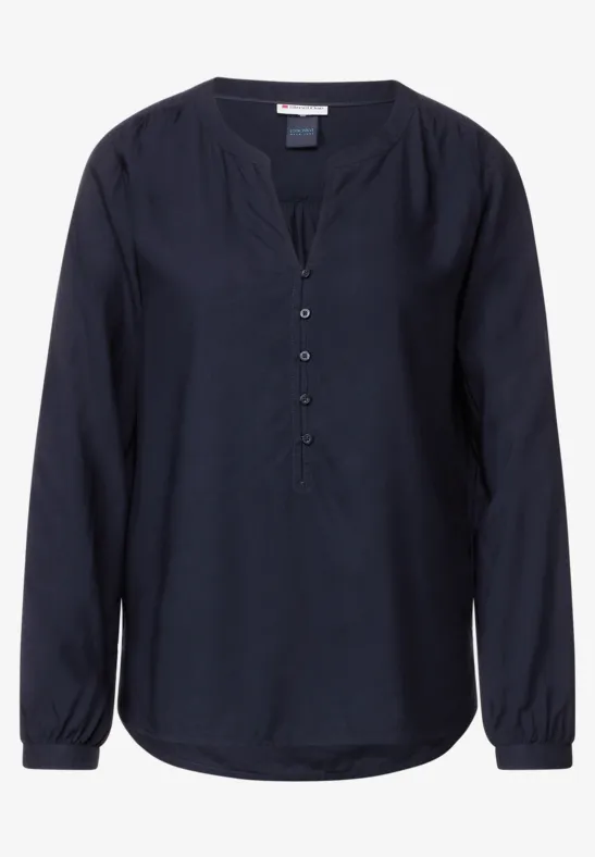 Bluse mit kurzer Knopfleiste deep blue