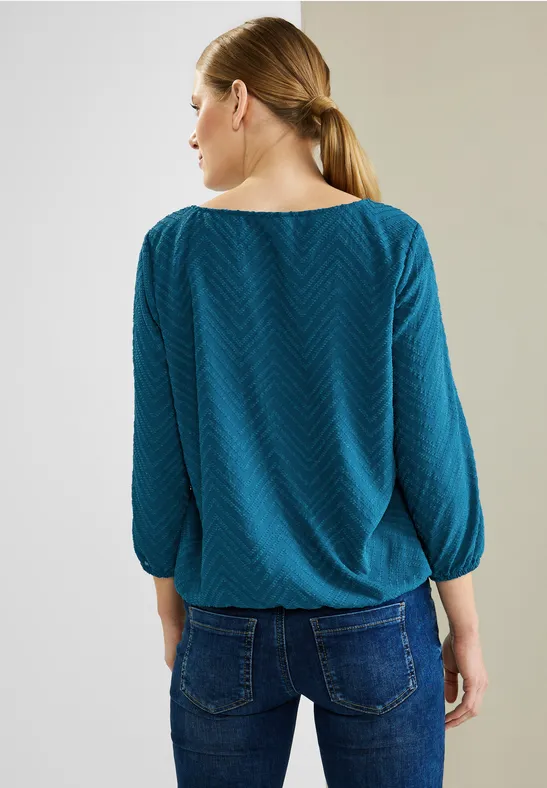Bluse mit Smokdetails deep splash blue