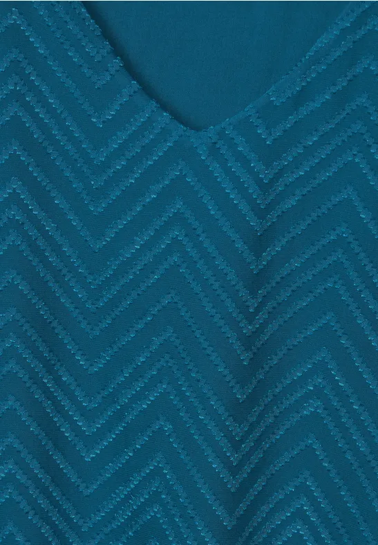 Bluse mit Smokdetails deep splash blue