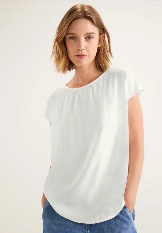 Bluse mit Raffungen off white