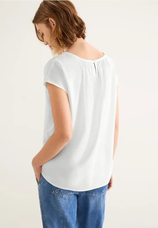 Bluse mit Raffungen off white