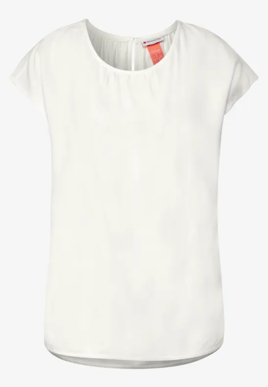 Bluse mit Raffungen off white