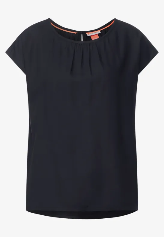 Bluse mit Raffungen dark vintage blue