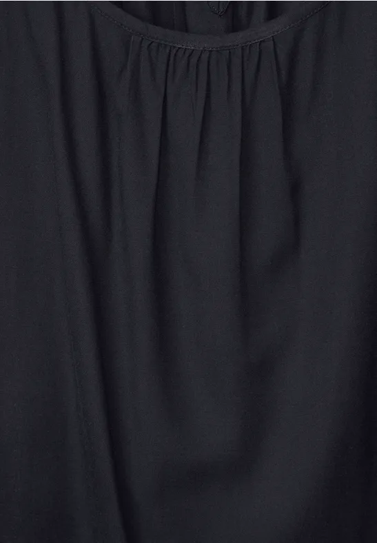 Bluse mit Raffungen dark vintage blue