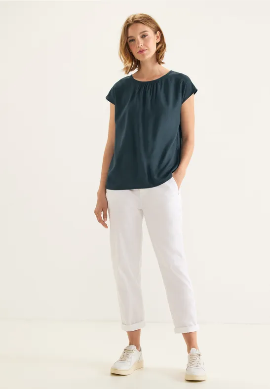 Bluse mit Raffungen cool vintage green