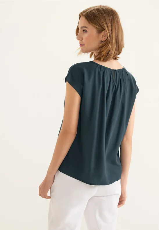 Bluse mit Raffungen cool vintage green