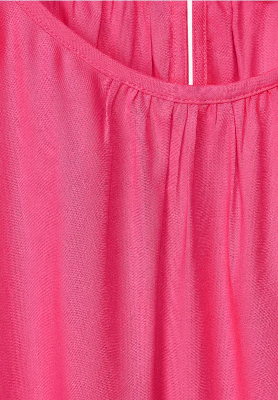 Bluse mit Raffungen berry rose