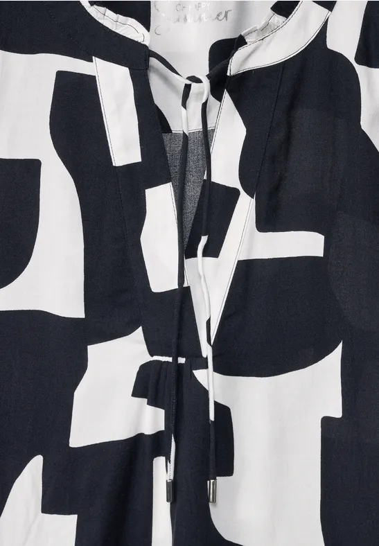 Print Bluse mit 3/4 Ärmel dark vintage blue