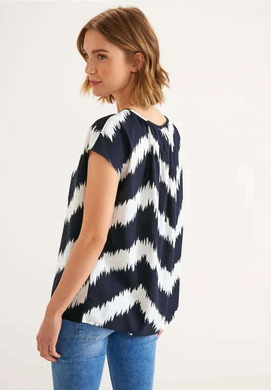 Blusenshirt mit Print deep blue