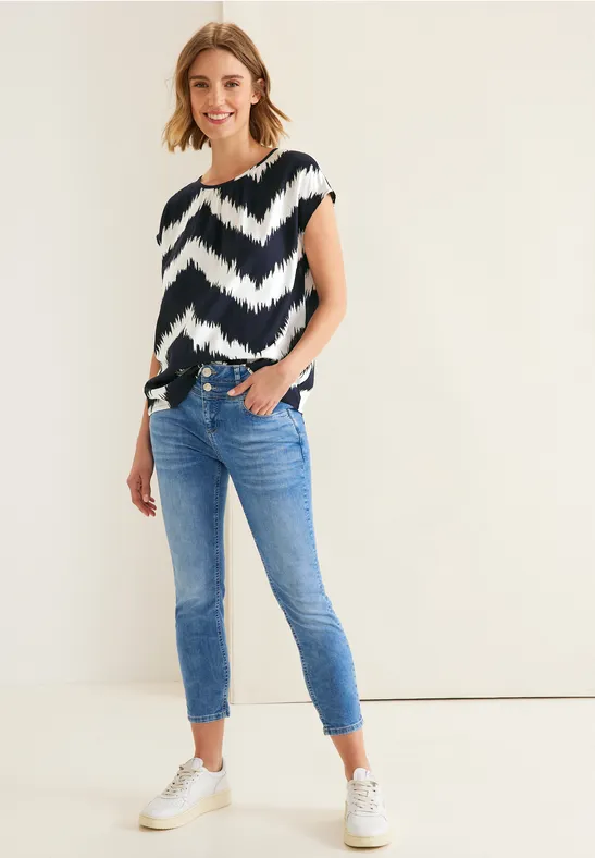 Blusenshirt mit Print deep blue