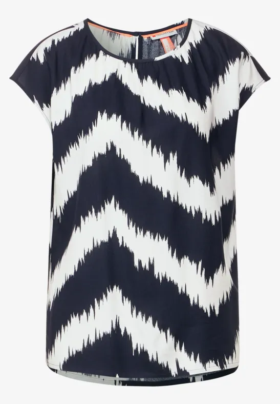 Blusenshirt mit Print deep blue