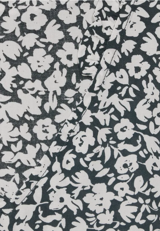 Printtop mit Rüschenl cool vintage green